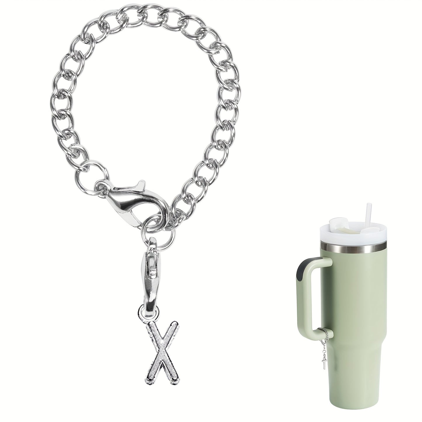 1-pc letter charm accessory for tumblers and water bottles.