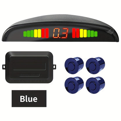 Hippcron Parking Sensor Kit: 4 probes, LED indicator, easy install, ultrasound detection, includes drill saw & 8 colors - Improve driving safety.