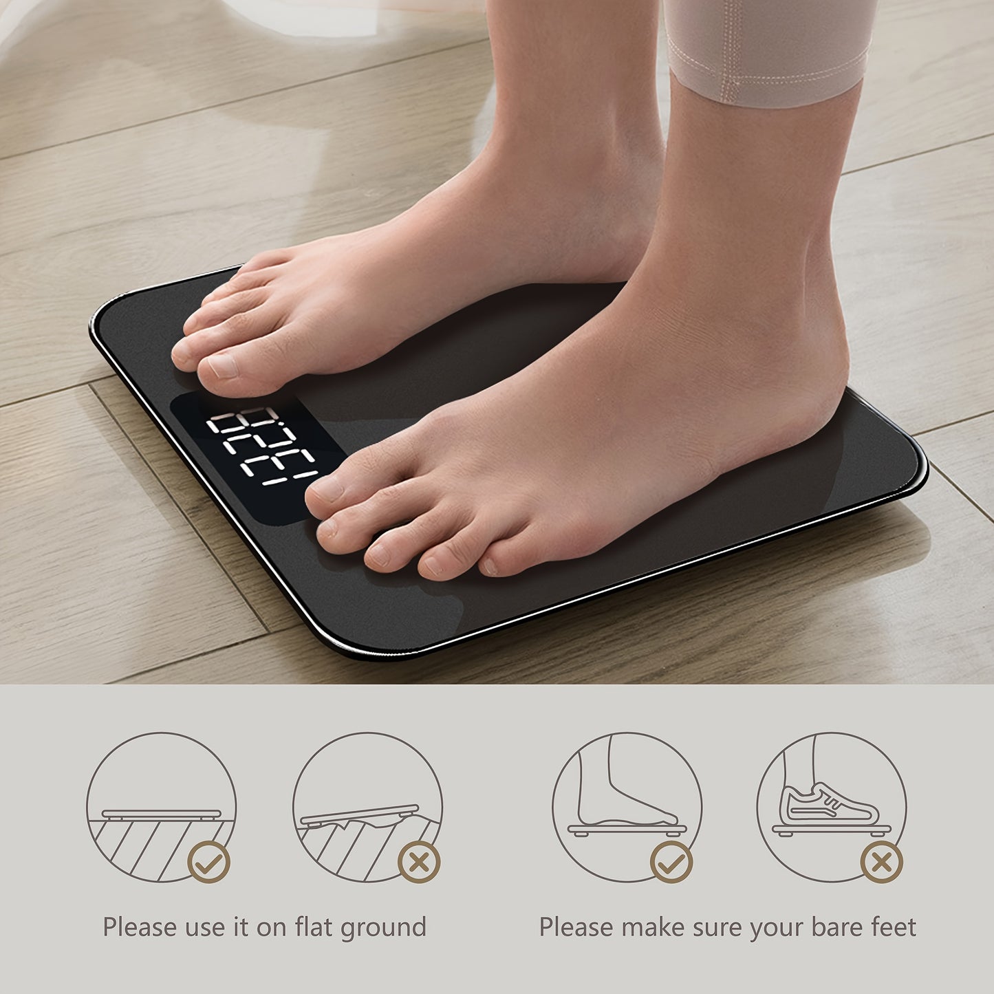 Digital bathroom scale measures body weight accurately up to 181.44 KG. KG/lb unit. Battery not included.