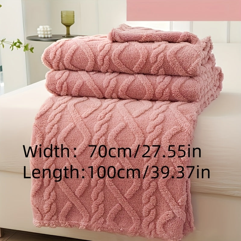 Soft, thick, and warm knitted shawl blanket with 3D design, measuring 70cm x 100cm. Hand wash only. Suitable for bed, sofa, and travel. Perfect for outdoor and home use. Ideal gift for