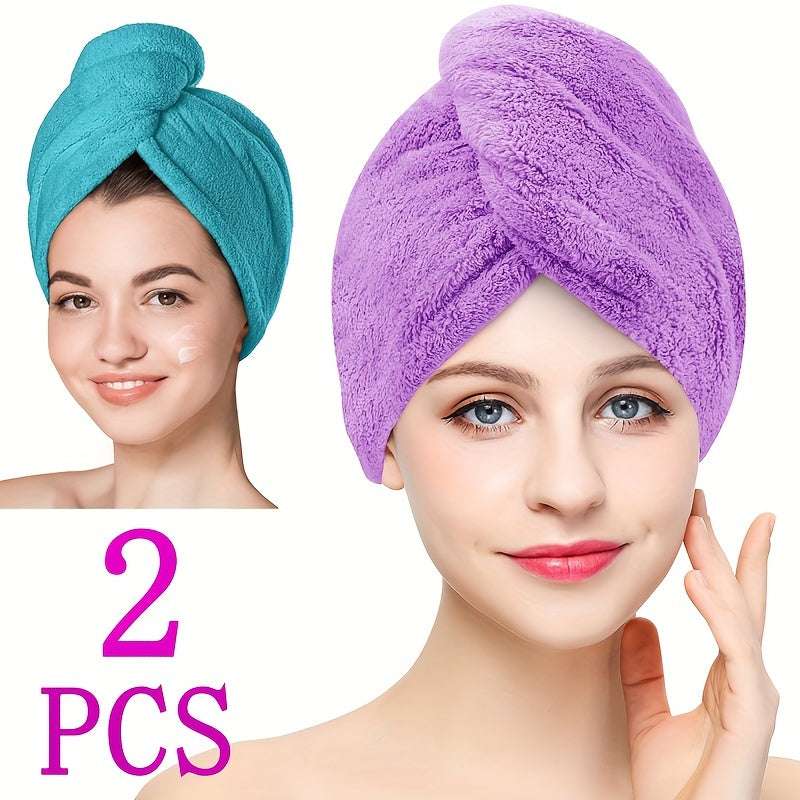 Fast drying hair towel made from soft, water-absorbing microfiber. Anti-frizz and anti-static. Ideal for bathroom use.