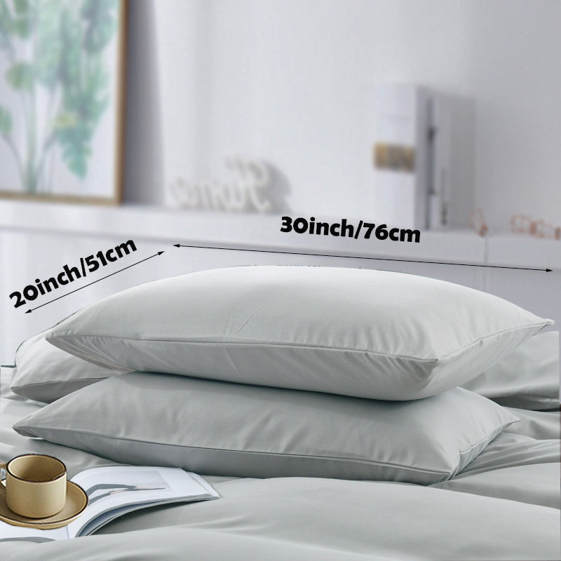 This set includes 2 soft sanded pillowcases made of 100% polyester. These non-wrinkle pillowcases are easy to care for and fade-resistant. They are crafted from lightweight 90g woven fabric that is machine washable. Please note that pillows are not