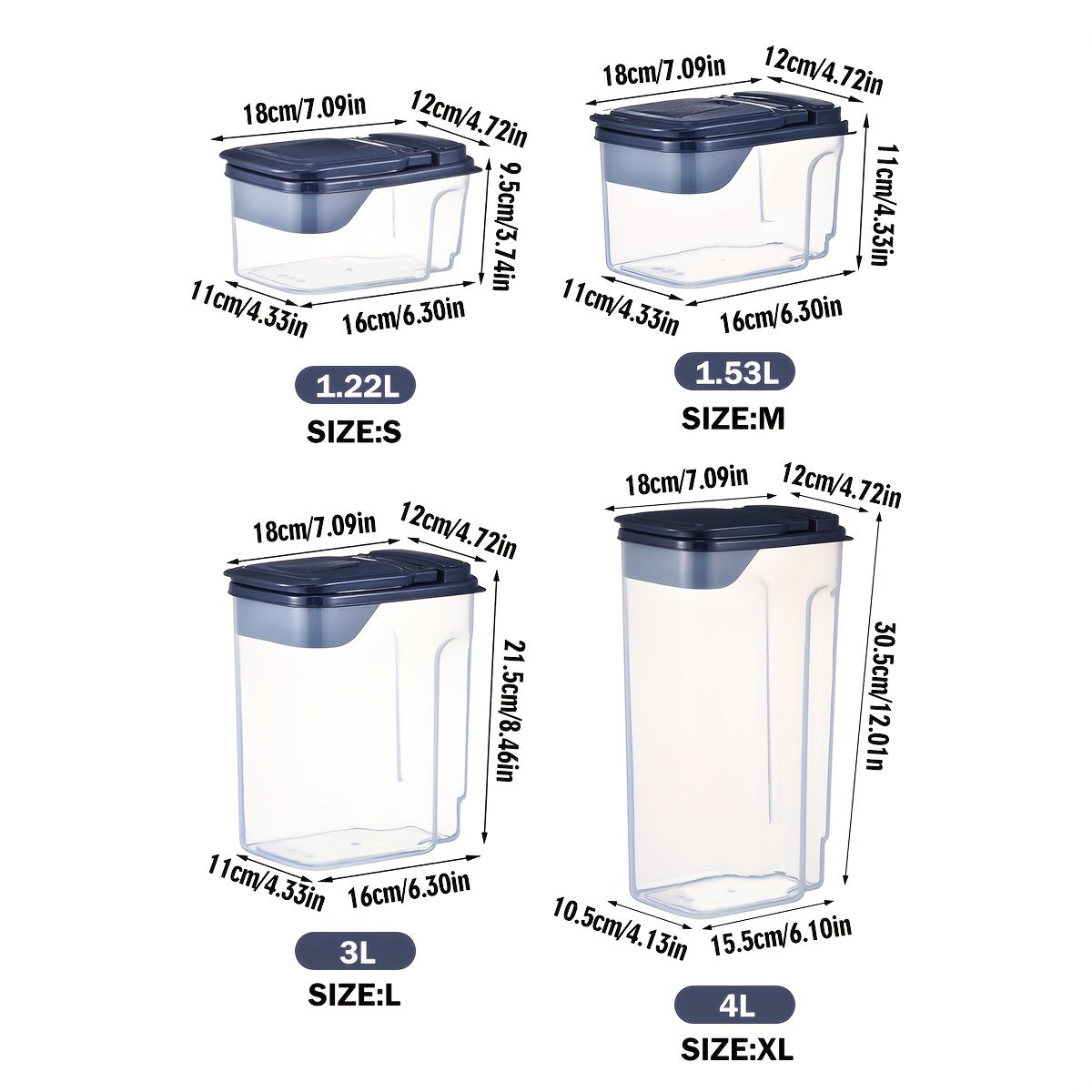 1pc/4pcs Pet Sealed Food Storage Container, Transparent, Moisture-proof, Groove Design