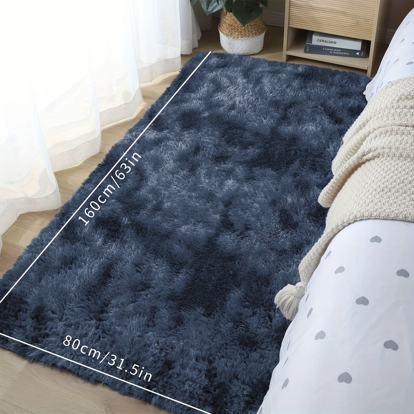 Luxurious Shag Area Rug for Home Decor - Modern Rectangle Plush Fuzzy Carpet, Machine Washable, Non-Slip, Non-Shedding - Perfect for Living Room, Bedroom, and More