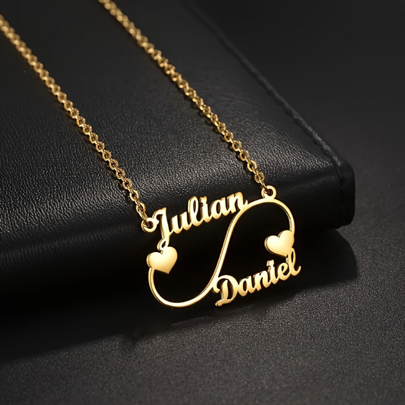 Get the perfect Customized Julian Daniel Heart Pendant Necklace for a touch of elegance in your daily and party outfits. This Boho style necklace is made of 18K golden plated stainless steel and can be personalized with your name. A stunning piece of