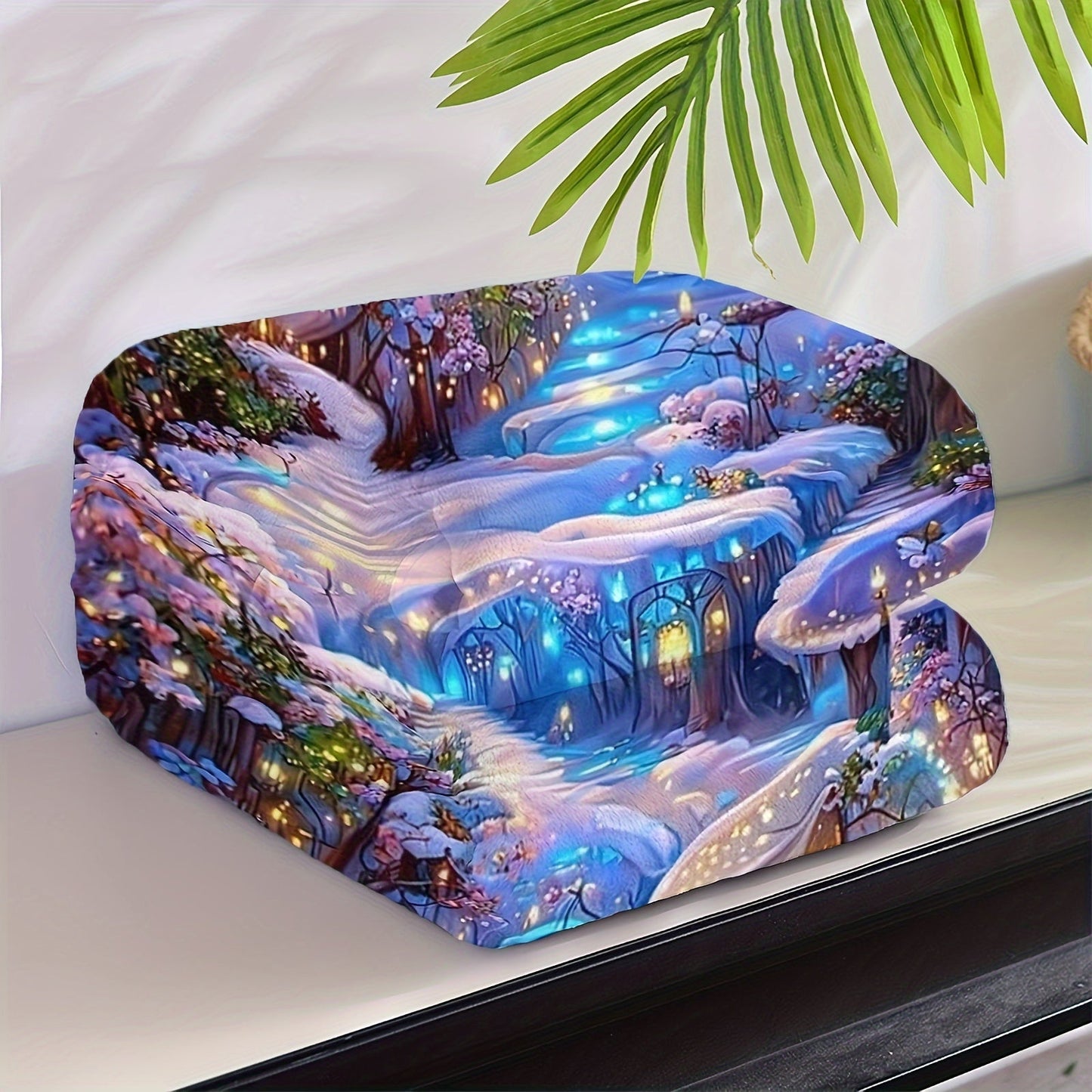 Soft, cozy, and warm, this Enchanted Forest Snow Scene Printed Flannel Throw Blanket is perfect for cozying up in any setting. Whether you're looking to use it in the office, for outdoor camping, or during travel, this versatile blanket is ideal for all