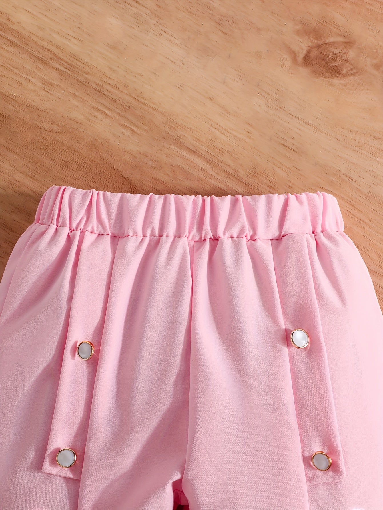 Girls' pink butterfly blazer and pants set with ruffled detail, perfect for all seasons and outdoor wear.