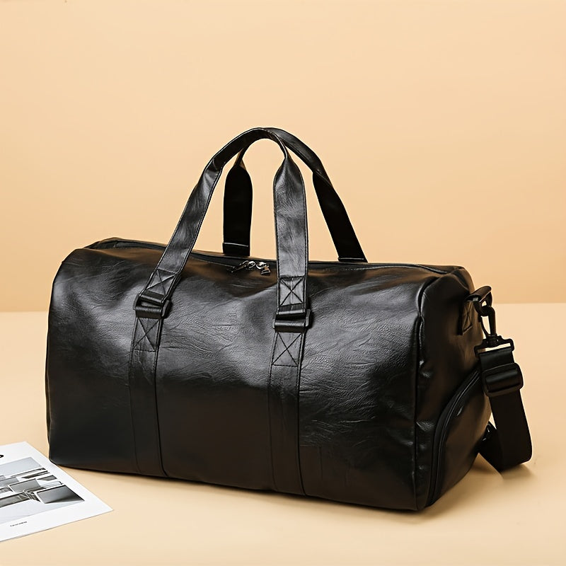 Spacious PU travel tote for short trips and business, lightweight and stylish.