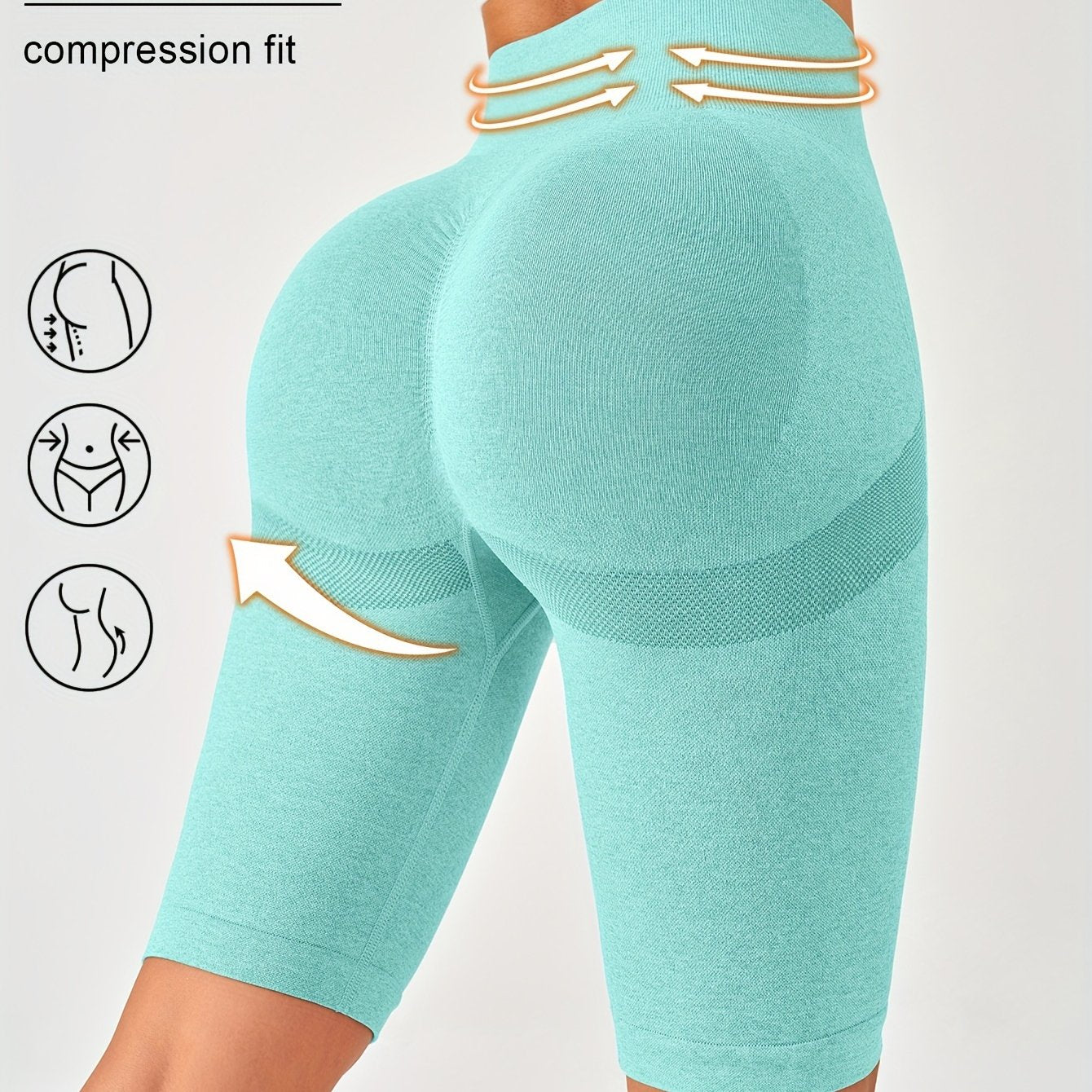 Solid color knitted yoga fitness pants for women with high waist, hip lift, and tight belly.