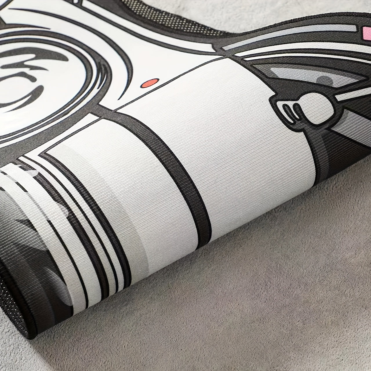 Soft polyester mat with a sports car design. This machine washable, non-slip area mat is versatile for use in the living room, bedroom, or as an office chair mat. The stylish floating window design adds a luxurious touch, making it perfect for use in a