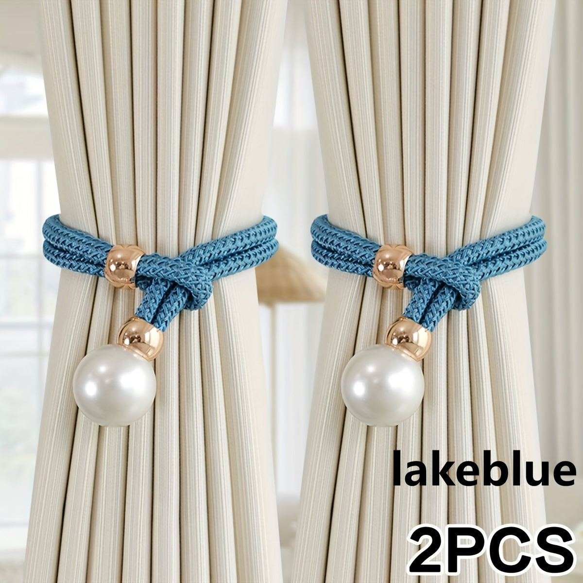 1 set of 2 pieces of pearl decorative curtain buckles, representing high-end luxury and adjustable style for your curtains. These elegant pearl curtain straps are perfect for enhancing the decoration of your curtains in any room, whether it be a bedroom