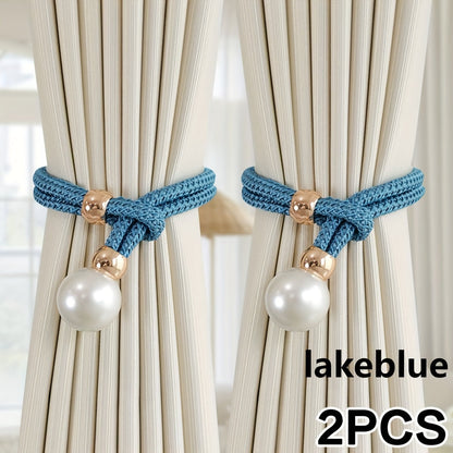 1 set of 2 pieces of pearl decorative curtain buckles, representing high-end luxury and adjustable style for your curtains. These elegant pearl curtain straps are perfect for enhancing the decoration of your curtains in any room, whether it be a bedroom