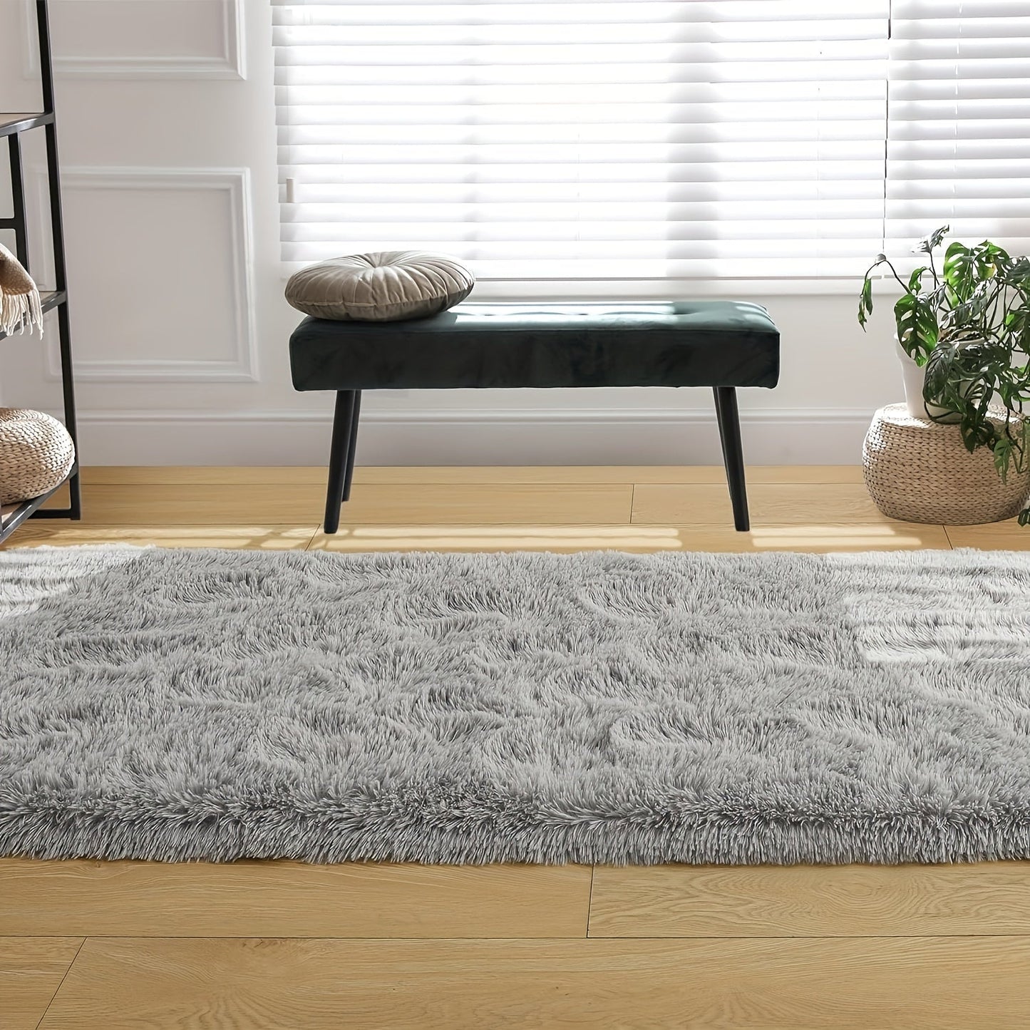 The Soft and Cozy Shaggy Carpet is ideal for the living room, bedroom, and hallway. It comes in a variety of colors and is simple to maintain with dry cleaning. With its rectangular shape, it can be used in multiple areas of the home. Constructed from