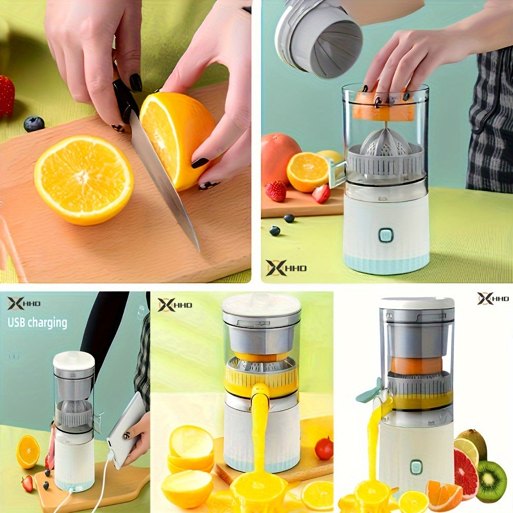 HHD Multifunctional Portable Juicer - Automatic Citrus Squeezer with Efficient Separation and USB Rechargeable 800mAh Lithium Battery. Compact cup for fresh orange juice, essential for home