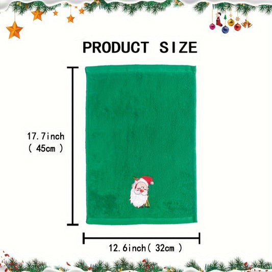 Velvet Christmas hand towel set made of pure cotton, perfect for kitchen or as a gift.