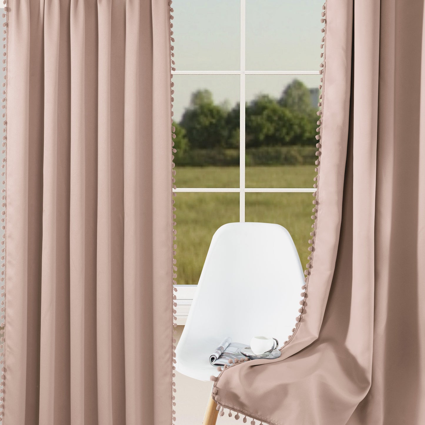 1 thermal insulated blackout curtain panel suitable for study, living room, and kitchen. This decorative curtain features a rod/pole pocket design for added privacy and energy efficiency.