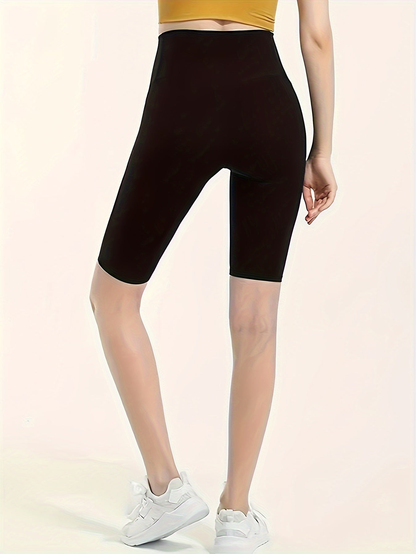 High waist shorts in solid colors, ideal for spring and summer workouts.