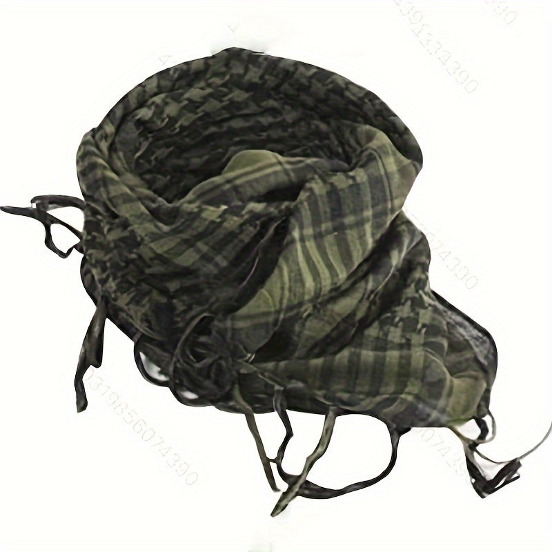 Fashionable Bohemian-inspired Y2K Plaid Scarf with Tassels, Multipurpose Bandana Shawl for Fall and Winter Photoshoots