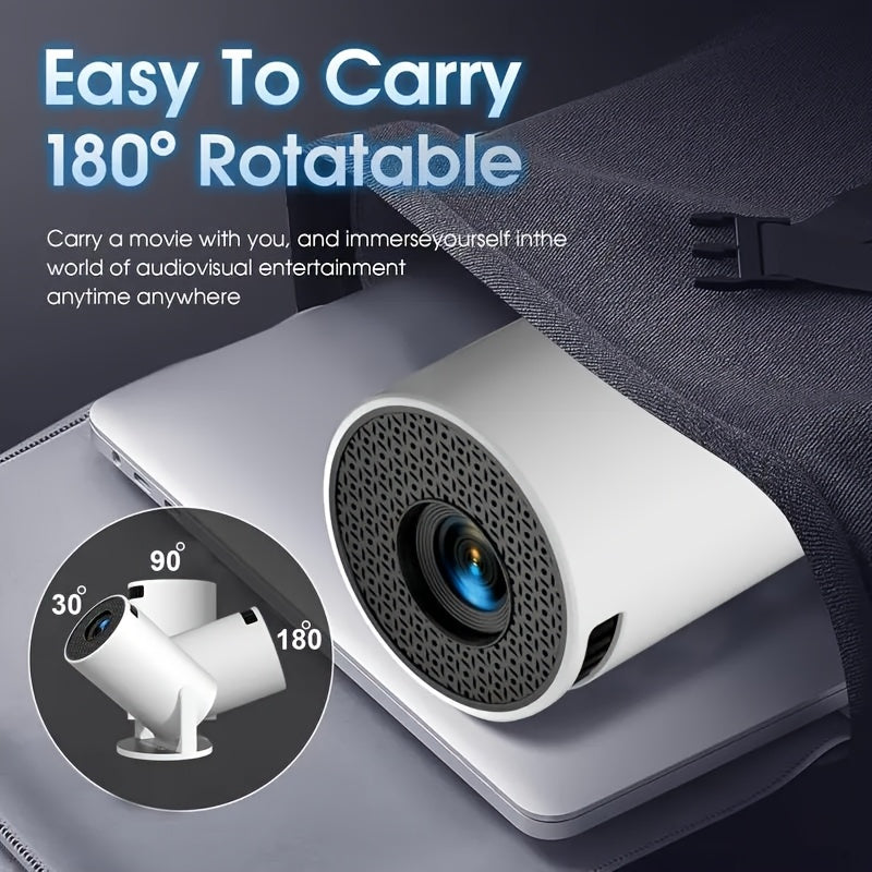 Portable mini projector with EU plug, supports 1080P, easy to carry and enjoy anywhere. Enhance viewing experience with vivid 3D vision, compact and compatible with various devices, ideal