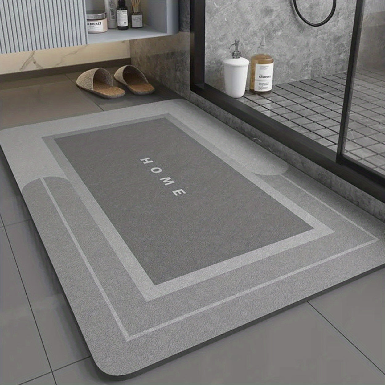 Experience the benefits of a Diatomaceous Earth Bath Mat with this 1pc set. This mat is highly absorbent, washable, and customizable to fit your needs. Made from soft polyester with a rubber non-slip backing, it is perfect for use in the bathroom, sink