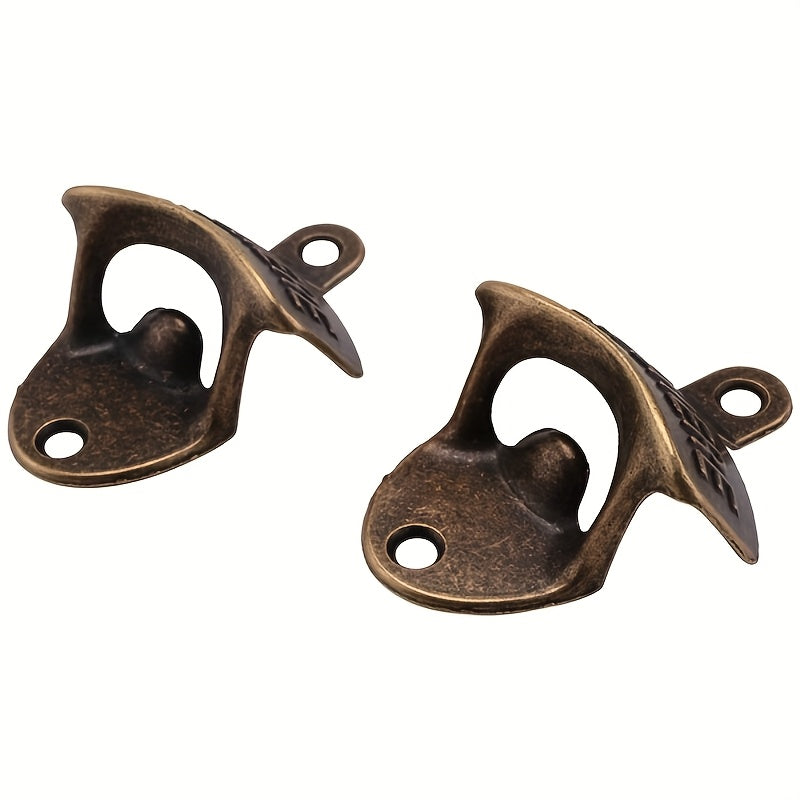 Durable vintage cast iron wall-mounted bottle opener for home, bar, and parties.