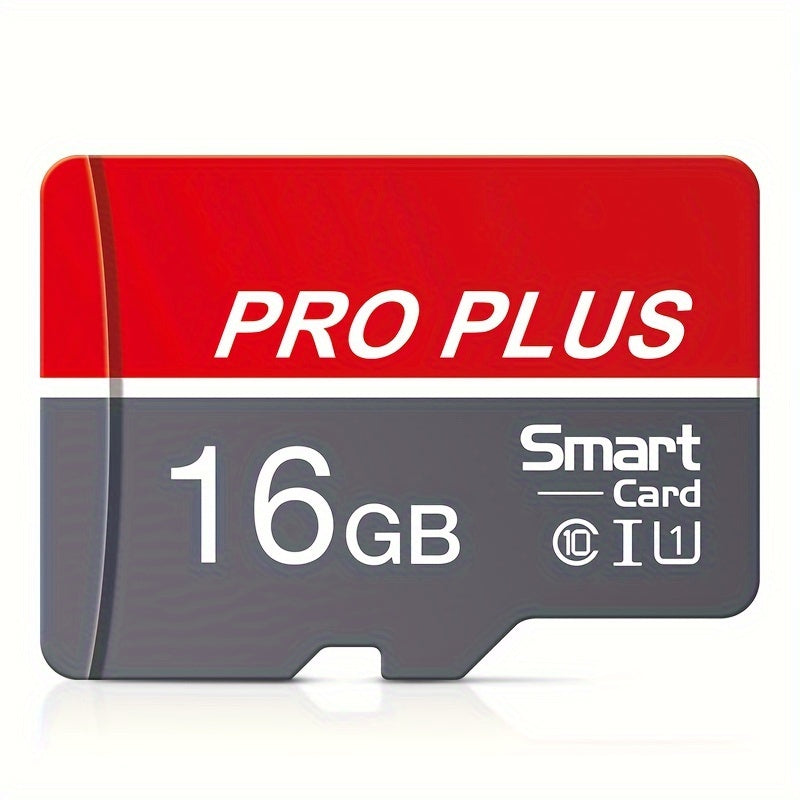 High-speed Class 10 U3 Microdrive Pro Plus Memory Card in red and gray, available in sizes 4GB to 256GB, offers reliable performance for smartphones, tablets, and more.