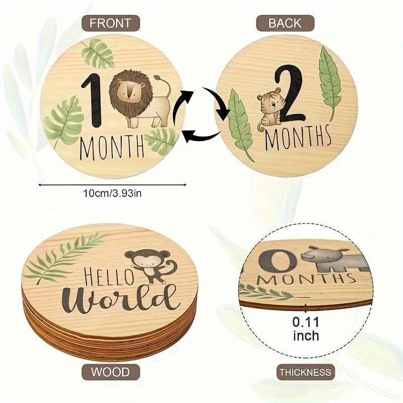 Celebrate each month of your baby's first year with our Wooden Baby Monthly Milestone Cards and Wood Announcement Signs! These Welcome Newborn Photography Props are perfect for capturing those precious moments, and the Month Rounds Cards make a great