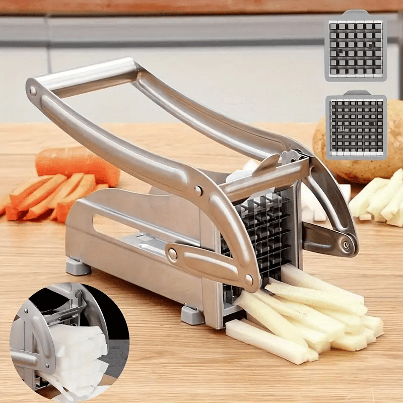 Durable Stainless Steel French Fry Cutter - Heavy Duty Vegetable, Potato, and Onion Chopper - High-Quality Kitchen Tool for Home Cooks and Professionals