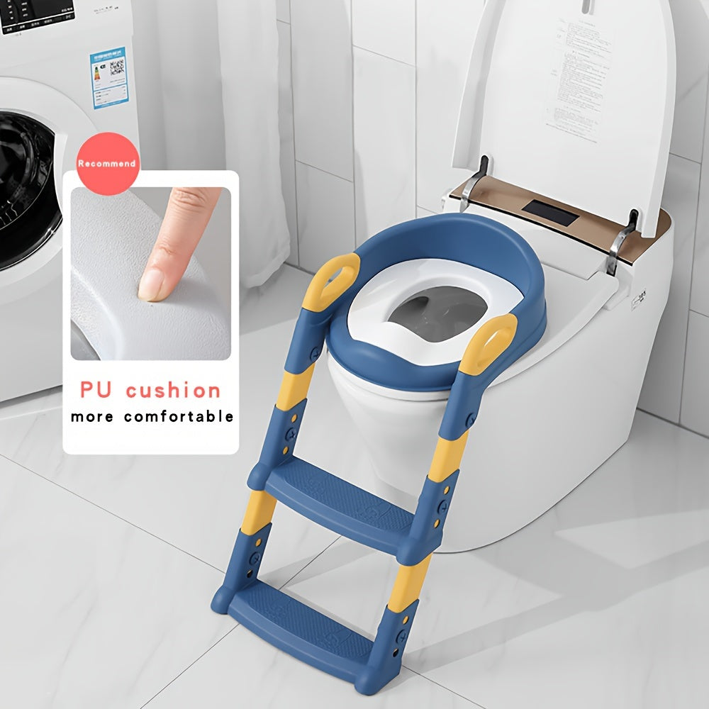 Adjustable Toilet Training Seat with Step Stool Ladder and Handle