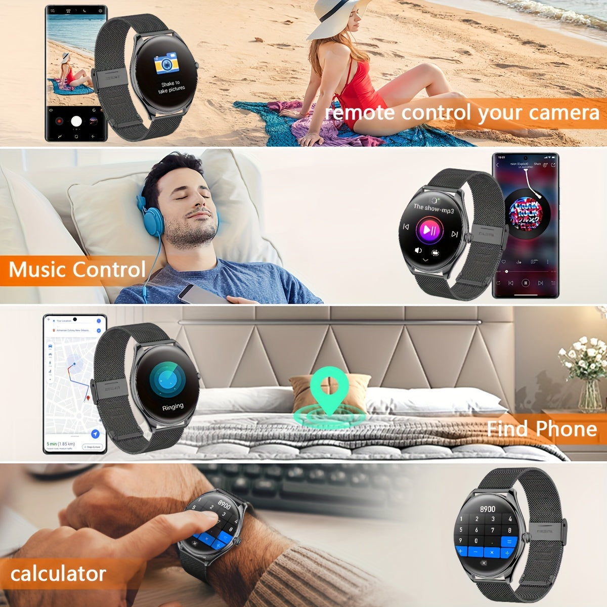 Cutting-edge Smart Watch With Robust Voice Control for Both Women and Men, Extended Battery Life, Hands-free Calling, Extensive Sports Tracking, Crisp 1.43-inch AMOLED Display, Convenient USB Charging, Bluetooth 5.0 Connectivity Ideal for Work and Play