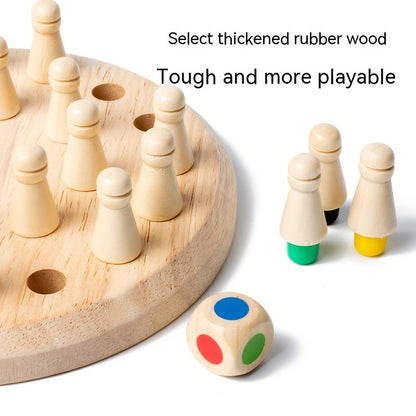 Classic wooden memory match game for youngsters, interactive fun with parents, educational puzzle toy, ages 3+, handcrafted toy for youngsters.