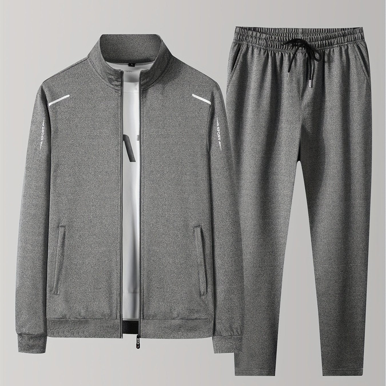 20223 Men's Sports Suit for Spring and Autumn, featuring casual and versatile top and pants.