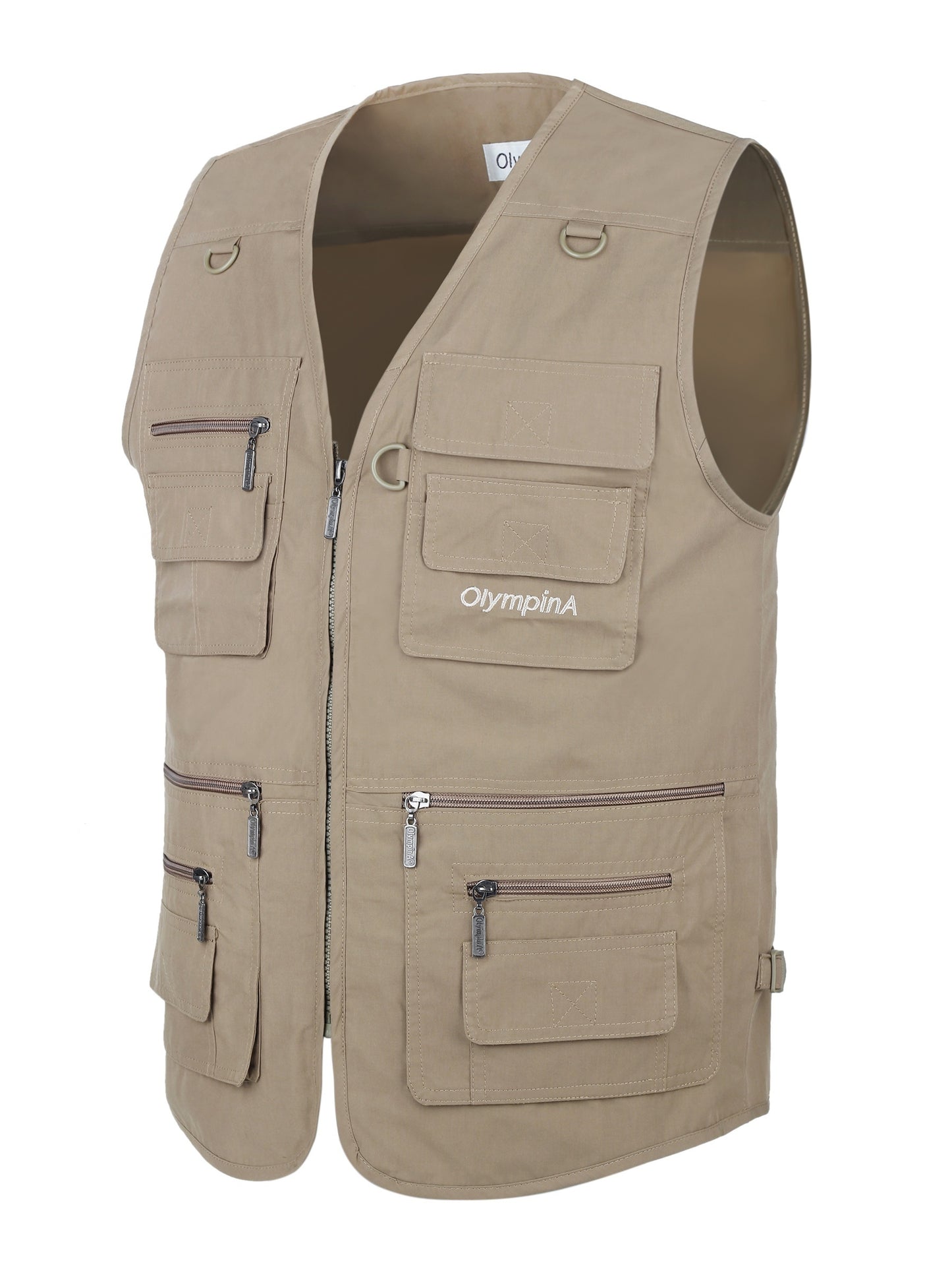 Men's Poplin Multi-Pockets Vest for outdoor activities.