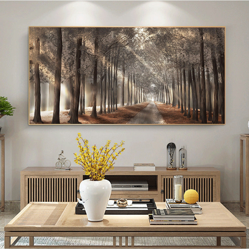 1 piece Nature Sunshine canvas painting of trees in a forest, Scandinavian prints for home decor, unframed.