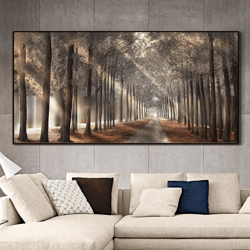 1 piece Nature Sunshine canvas painting of trees in a forest, Scandinavian prints for home decor, unframed.