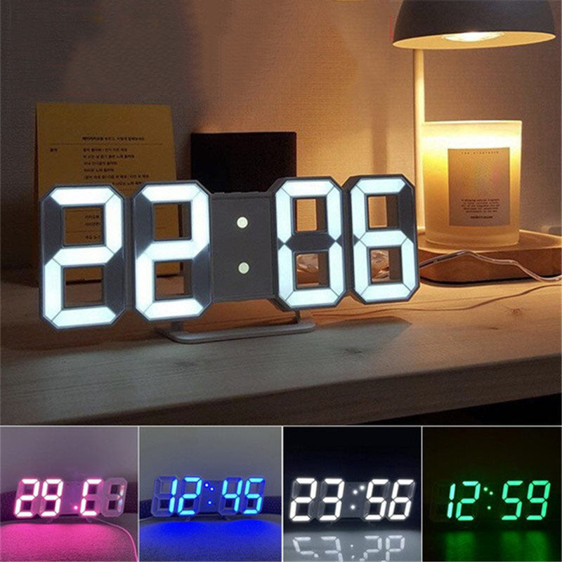 1 piece 3D LED digital clock, ideal for bedroom home decor.