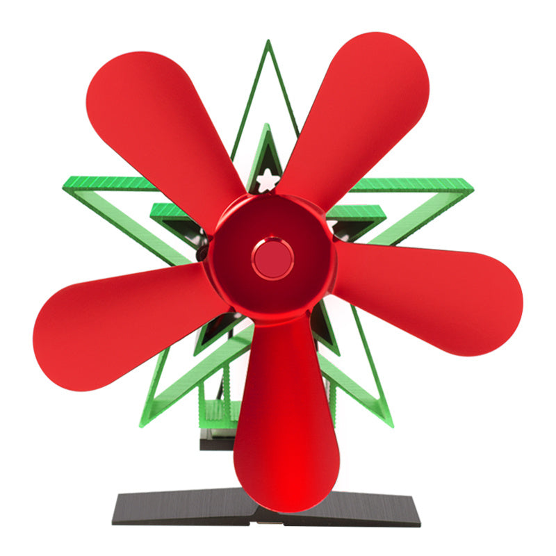 Wood stove fan with magnetic thermometer for Christmas - Distributes heat efficiently, operates quietly with 4 blades, perfect for log wood burners, fireplace decor, and home heating accessories.