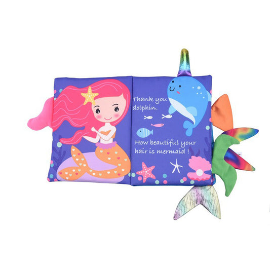 Soft baby book with a tail featuring sound paper function, perfect for early education and cognition. Ideal gift for kids.