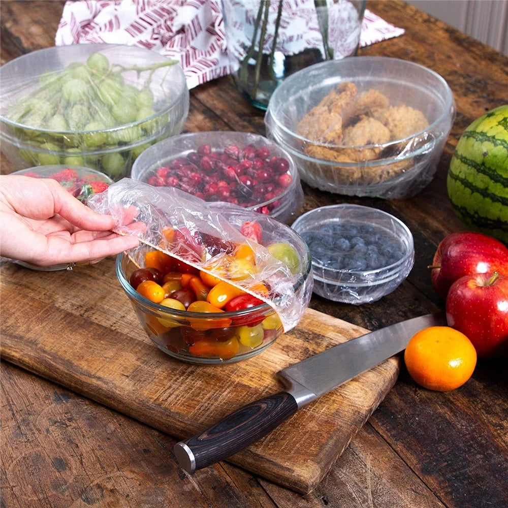 Reusable Elastic Food Covers - Keep Your Leftovers Fresh & Secure with 100 Pieces per Bag!