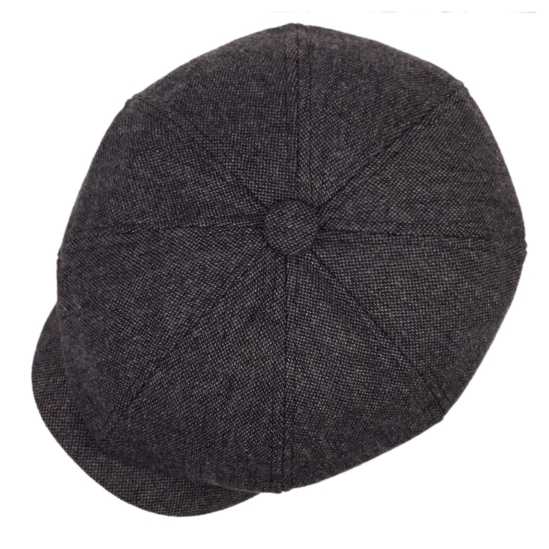 Retro Octagonal Herringbone Hat for Men, Striped Casual Beret, Gatsby Flat Hat