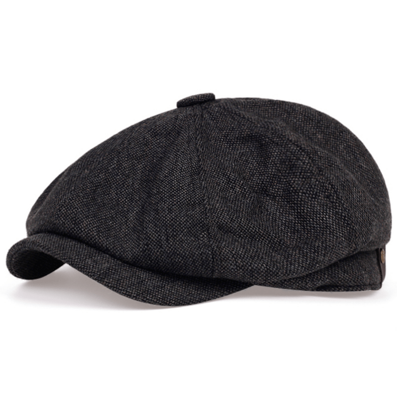 Retro Octagonal Herringbone Hat for Men, Striped Casual Beret, Gatsby Flat Hat