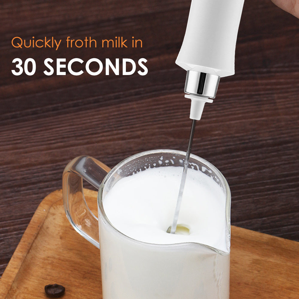 Portable Cappuccino and Coffee Mixer: 3-in-1 Electric Milk Frother, Foam Maker, Egg Whisk, and Blender - Rechargeable and Perfect for Kitchen Supplies