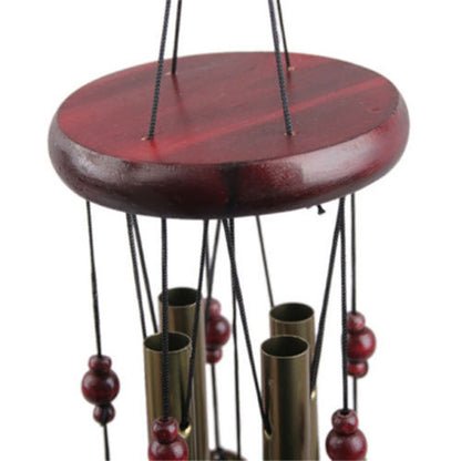 Antique-style metal wind chimes with copper bells for garden decor, ages 12-14.