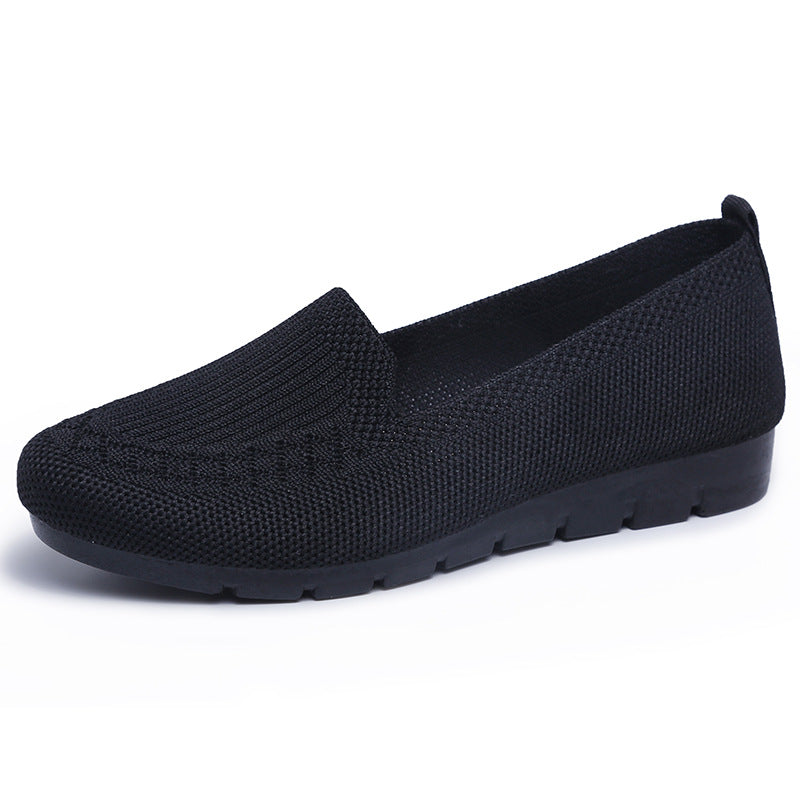 Women's Solid Color Knitted Loafers: Lightweight, Non-slip, Casual Walking Shoes