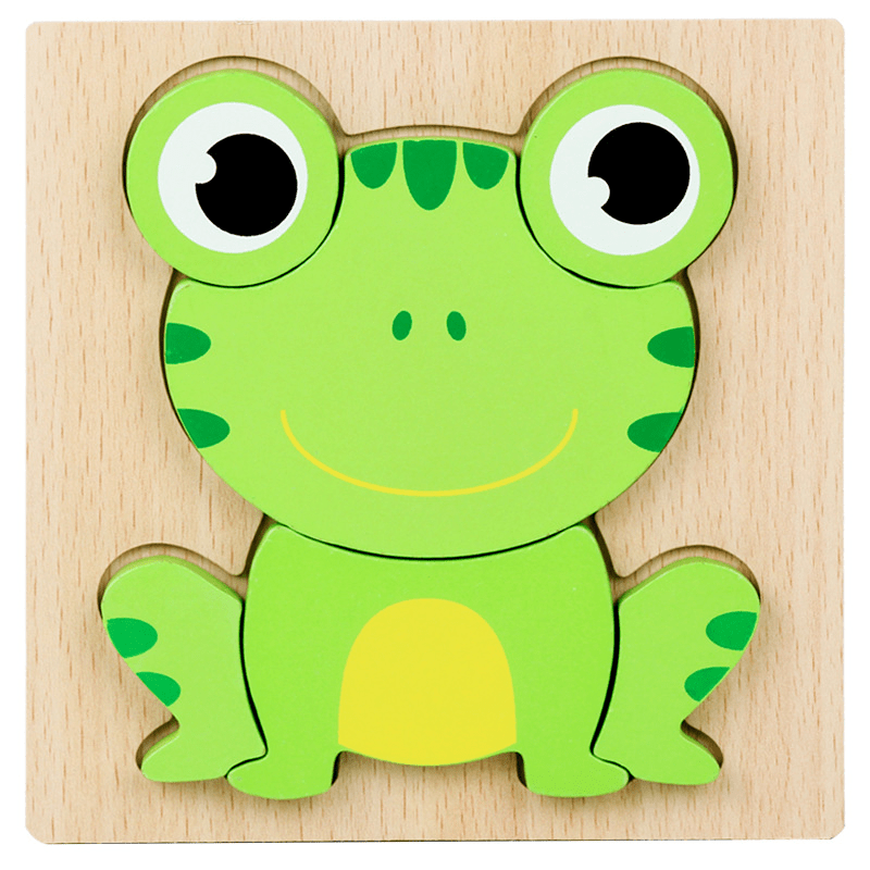 Educational wooden puzzle toys featuring cartoon animals, perfect for young children in kindergarten. Ideal for holiday gifts such as Christmas, Halloween, and Thanksgiving.