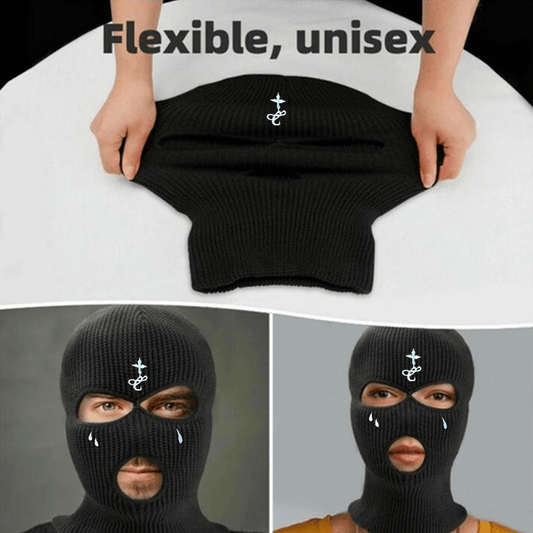 Ski in style with the Cross Embroidery Winter Balaclava Hat! This 3-hole knitted ski mask provides full face coverage and features a warm knit beanie design. Stay cozy and look cool during all your outdoor sports activities with this neck gaiter.