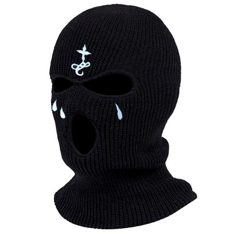 Cross Embroidery Qish Balaklava Shapka bilan uslubda chang'i qiling! Ushbu 3-teshikli to'qilgan chang'i niqobi to'liq yuzni qoplaydi va iliq to'qilgan beanie dizayniga ega. Barcha ochiq havoda sport faoliyatlaringizda qulay bo'ling va zamonaviy ko'rining.