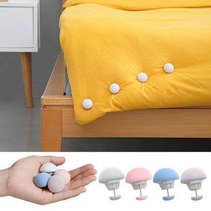 4/8/16 pieces Mushroom Quilt Holder Macaron Duvet Cover Clip Non-slip Quilt Blanket Clip with One Key to Unlock Blankets Cover Fastener Clip Holder for Bed Sheet