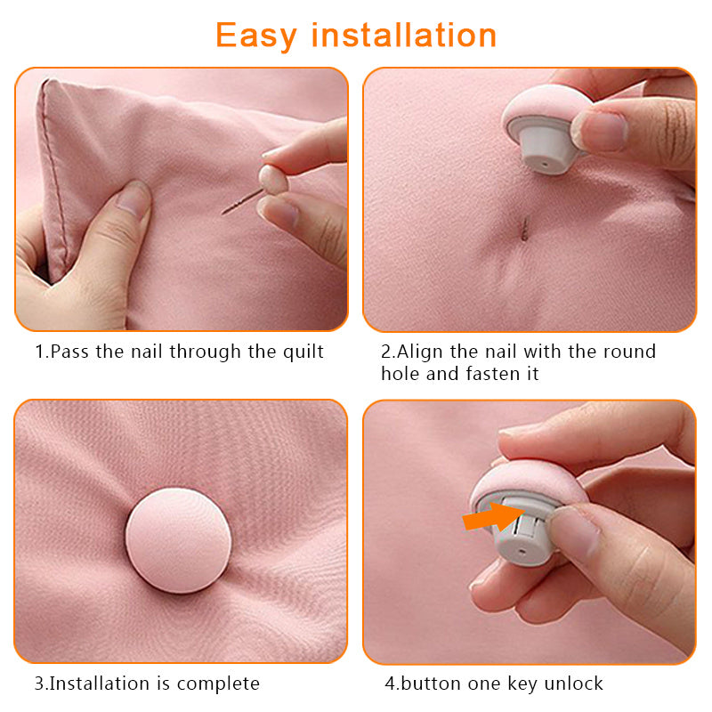 4/8/16 pieces Mushroom Quilt Holder Macaron Duvet Cover Clip Non-slip Quilt Blanket Clip with One Key to Unlock Blankets Cover Fastener Clip Holder for Bed Sheet