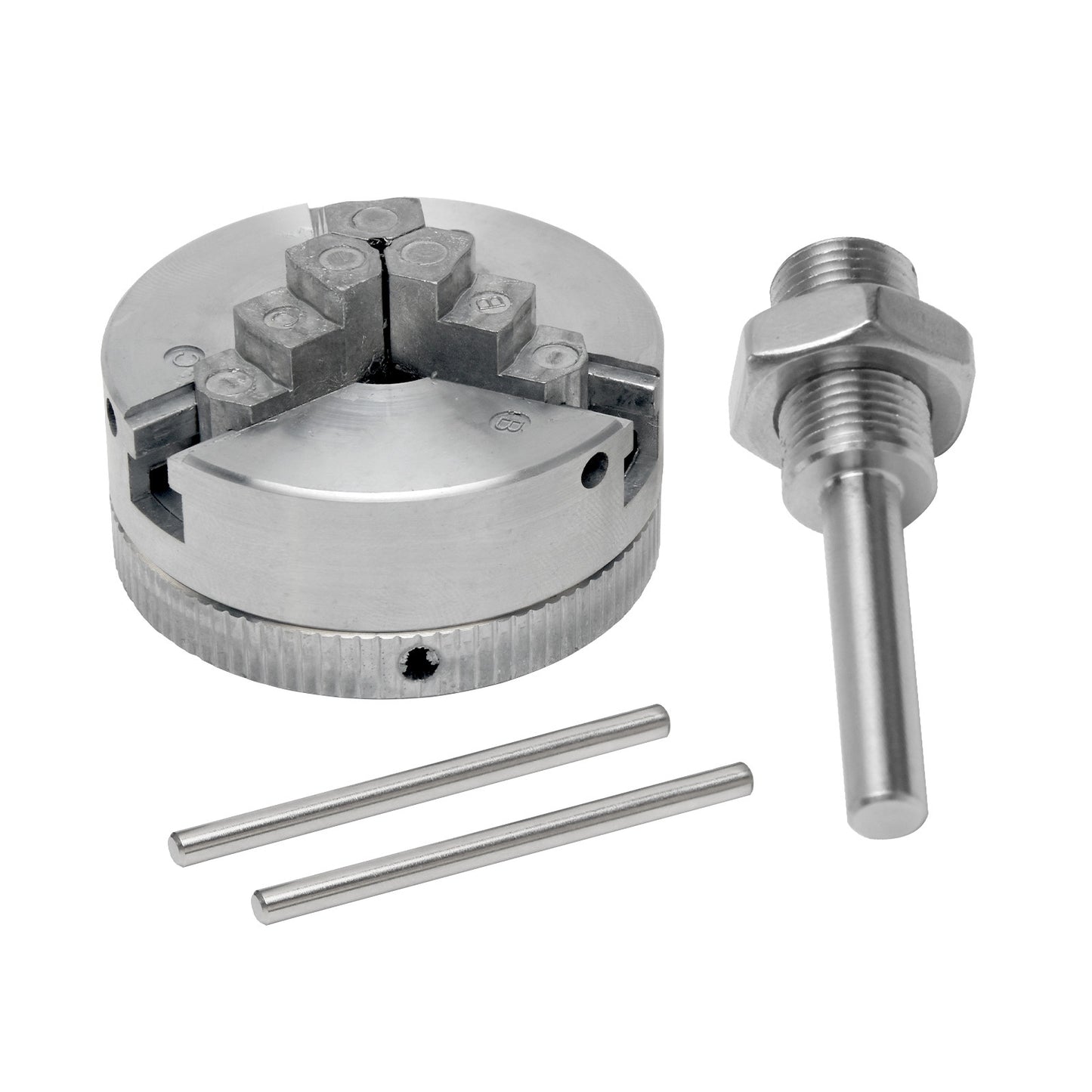 Z011 Mini Lathe Chuck Set with 3 & 4 Jaw, Self-Centering Woodworking Tool, Durable Connecting Rod and Accessories, Power Tool for Electric Drill.